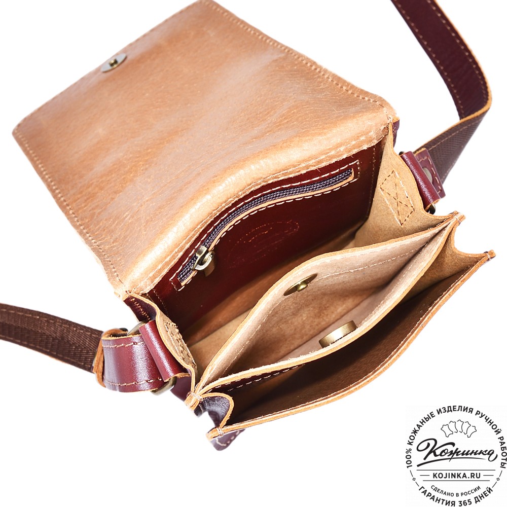 Мужская кожаная сумка "Робин" (бордо-коричневый)